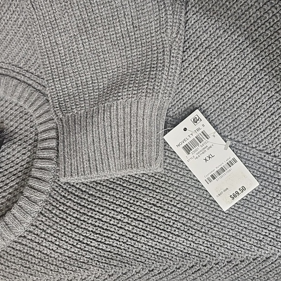 INC Mens Knit Long Sleeve Sweater Heather Gray XXL - Picture 2 of 3